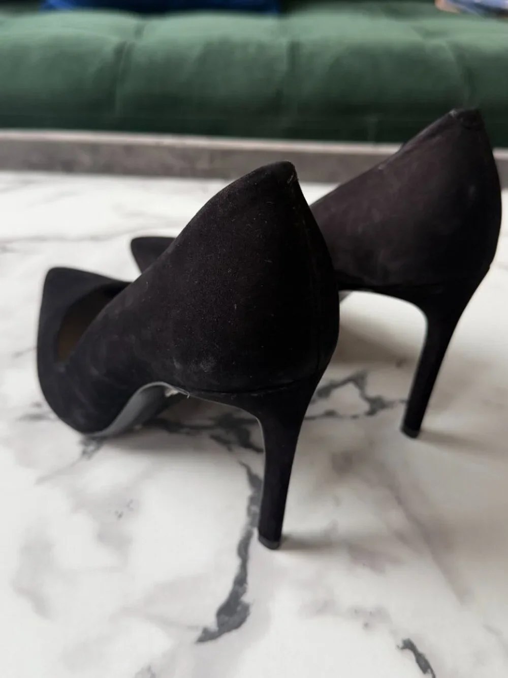 SCHUTZ Lou High Stiletto Pumps in Black Nubuck Size 8.5